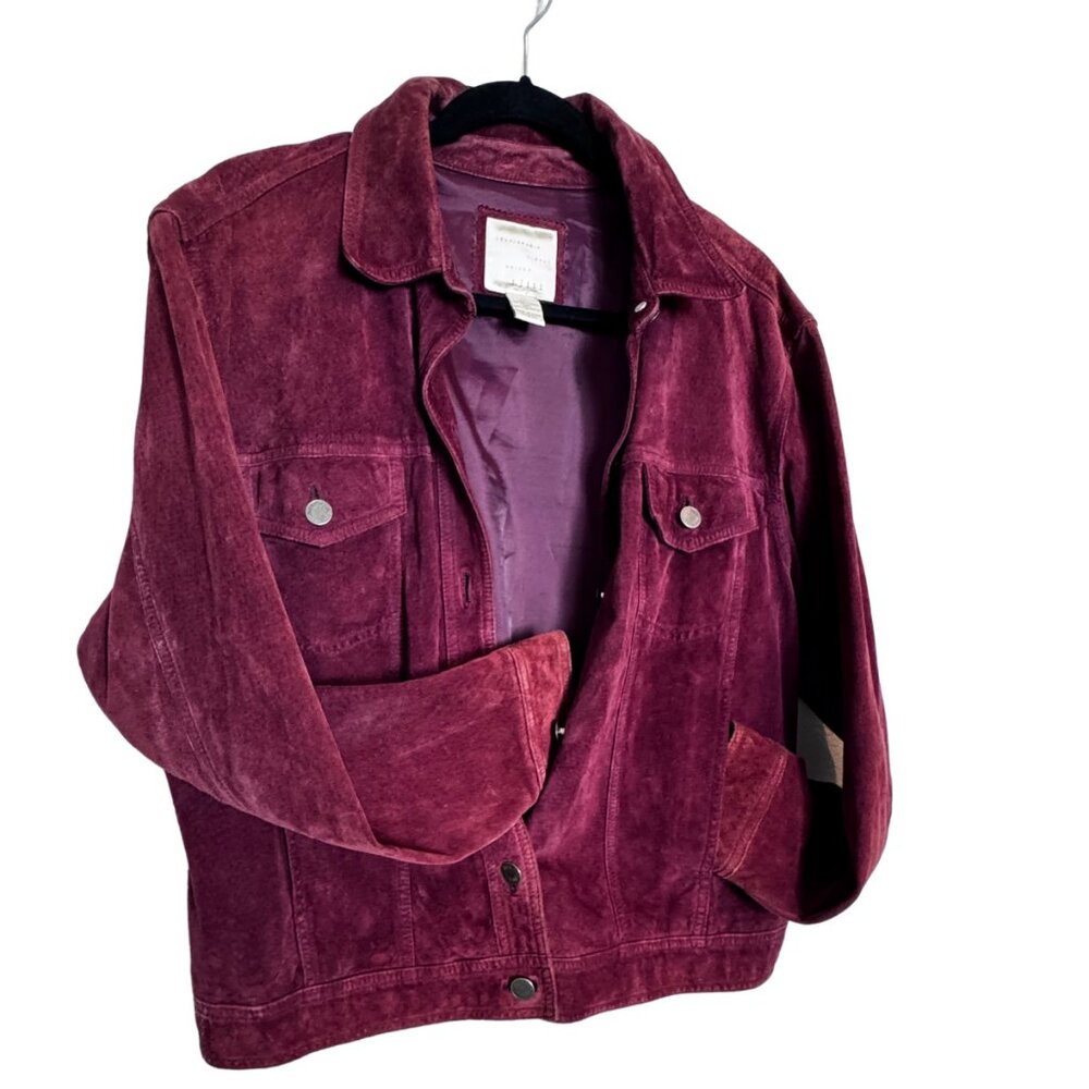 J.Jill Jacket Coat Suede Leather Jacket Size: Medium